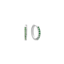 13mm Green Quartz Huggies / Sterling Silver