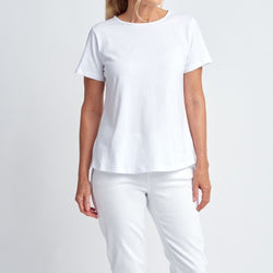 A Line Cotton Jersey Tee / White