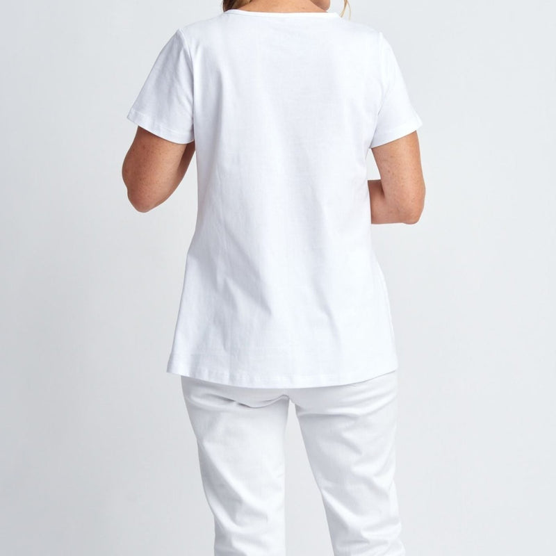 A Line Cotton Jersey Tee / White