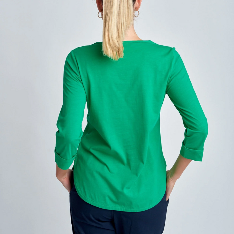 3/4 Sleeve Cotton Slub tee / Kelly Green