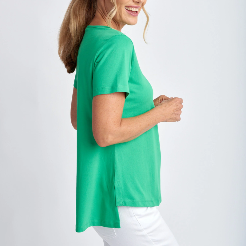 A Line Cotton Jersey Tee / Kelly Green