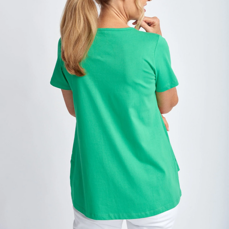 A Line Cotton Jersey Tee / Kelly Green