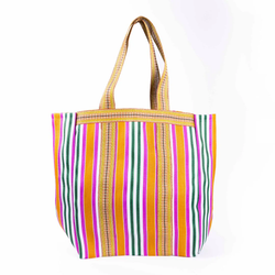 Ajaccio Beach Bag / Fushia + Green