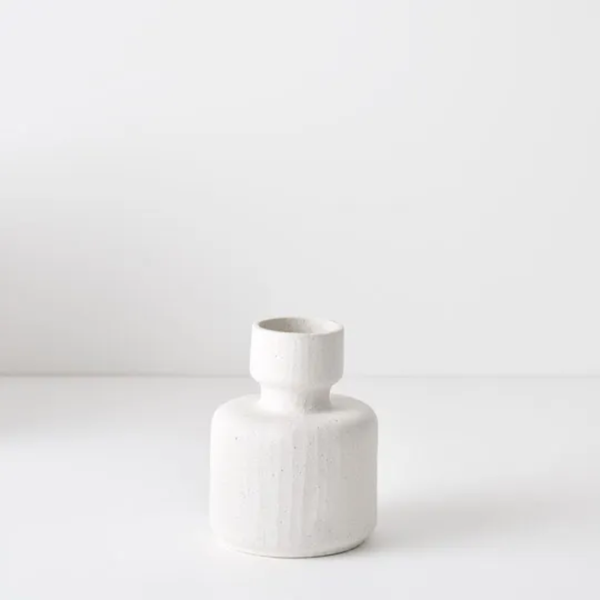 Alena Vase 16cm / White Chalk