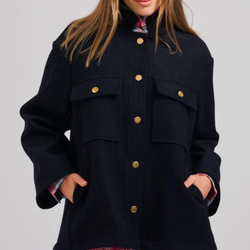 The Allegra Relaxed Wool Jacket / Navy