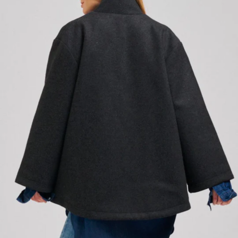 The Allegra Relaxed Wool Jacket / Charcoal