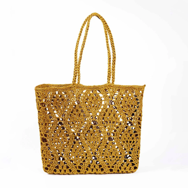 Anouk Crochet Basket / Gold