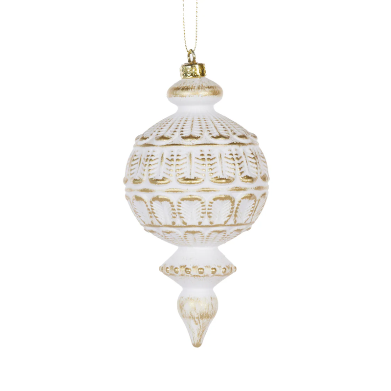 Aztec Finial / White + Gold