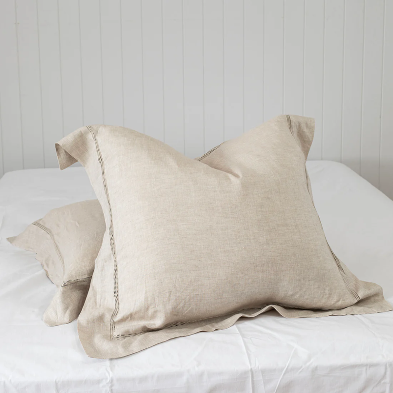 Bask Linen Euro Pillowcase Set 2 / Ecru