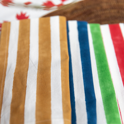 Bold Stripe Set of 6 Napkins / Saffron