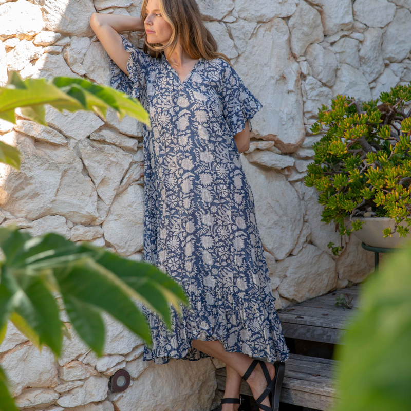 Bobby Britnell Frill Dress / Indigo