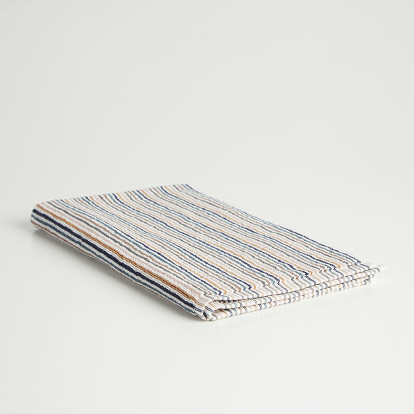 Alice Cotton Bath Mat  Multi Stripe / Navy