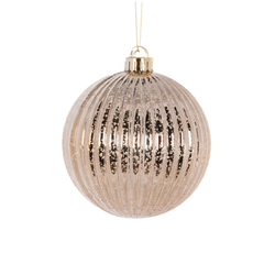 Ribbed Mercury Bauble 12cm / Champagne