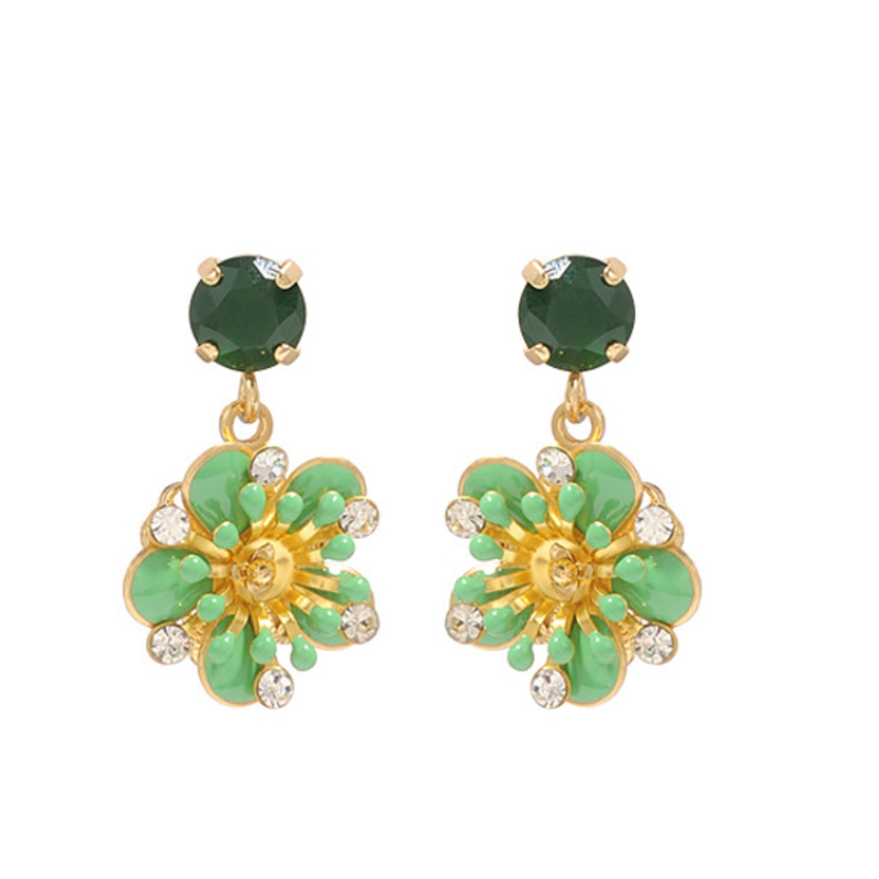 Camelia Baby Earrings / Green