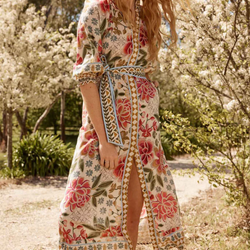 Carmen Placement Print Maxi Dress / Azalea Fields