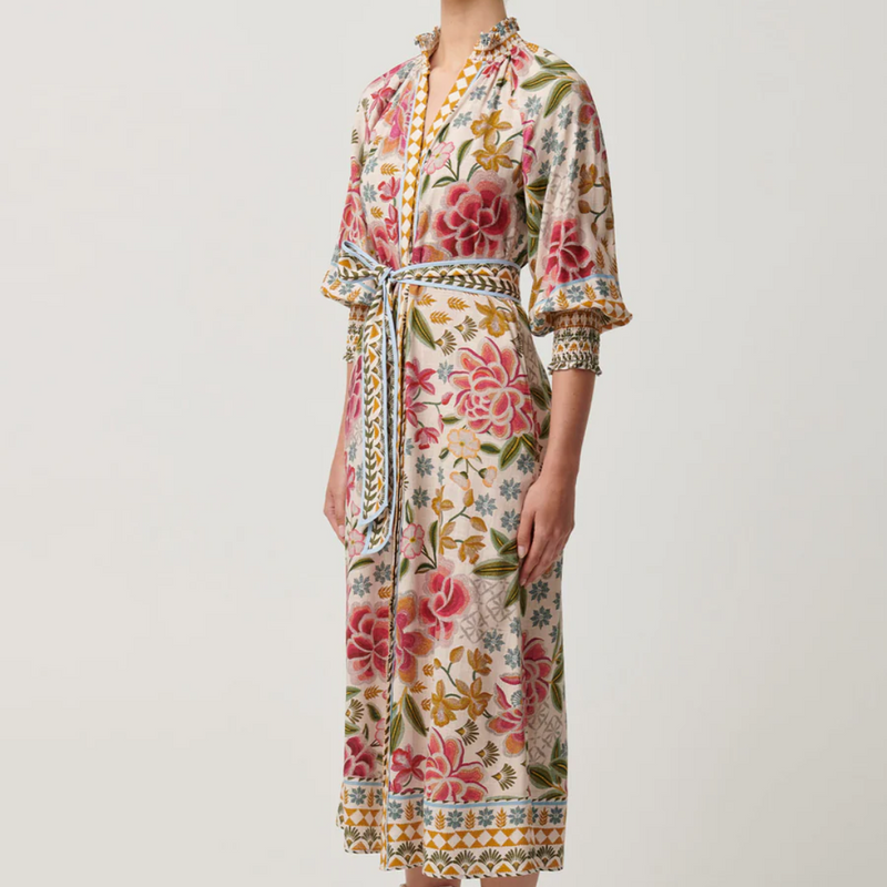 Carmen Placement Print Maxi Dress / Azalea Fields