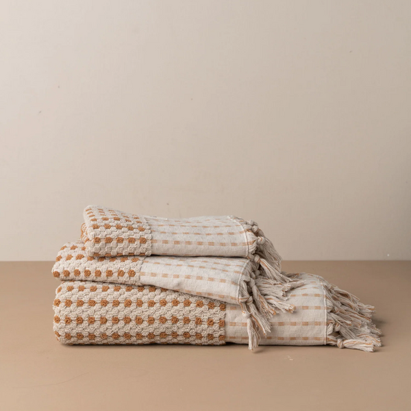 Chickpea Hand Towel / Stone + Terracotta