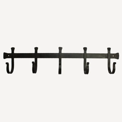 Iron 5 Wall Hooks / Brush Black