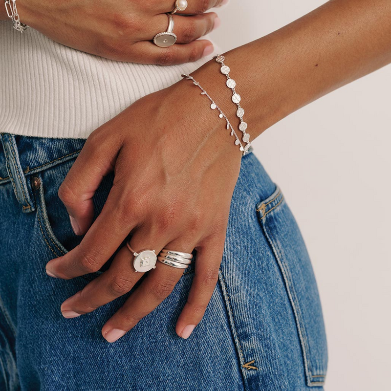 Coin Bracelet / Sterling Silver