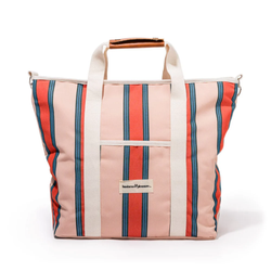 Cooler Tote Bag / Bistro Dusty Pink Stripe