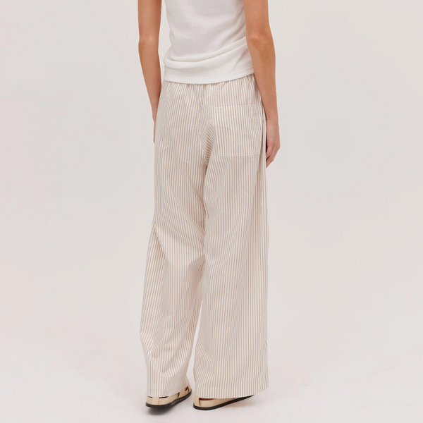 The Drawstring Tailored Pant / Gold Stripe