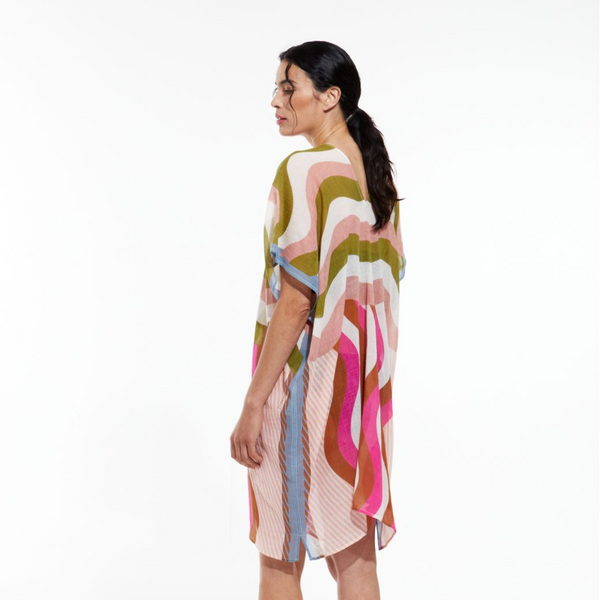 Elia Gama Kaftan Dress / Pink + Khaki