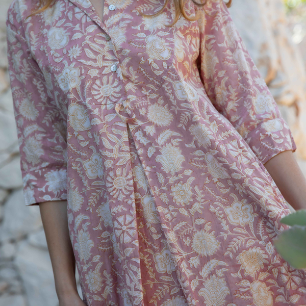 Emily Shirtdress Maxi / Pink Sand