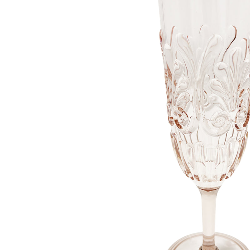 Acrylic Scollop Champagne Glass / Pink