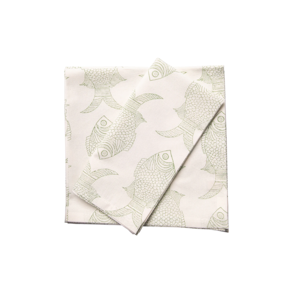 Fishy Set of 6 Napkins / Green