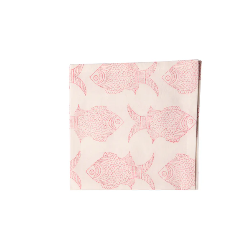 Fishy Set of 6 Napkins / Pink