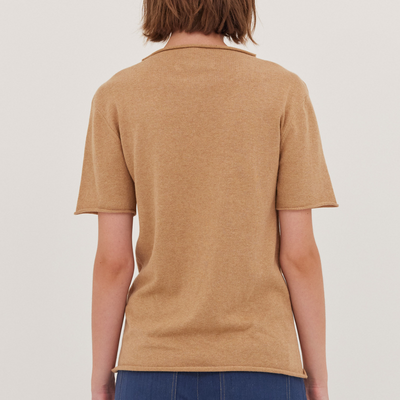 The Funnel Neck Tee / Raffia