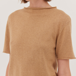 The Funnel Neck Tee / Raffia