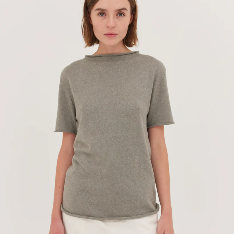 The Funnel Neck Tee / Eucalypt