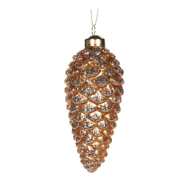 Glittered Hanging Pinecode / Copper