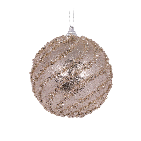 Glittered Swirl Bauble / Champagne