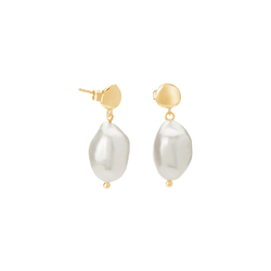 Halcyon Small Pearl Earrings / 18KT Yellow Gold Plate