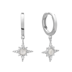 Huggies with Hanging Star / Sterling Silver