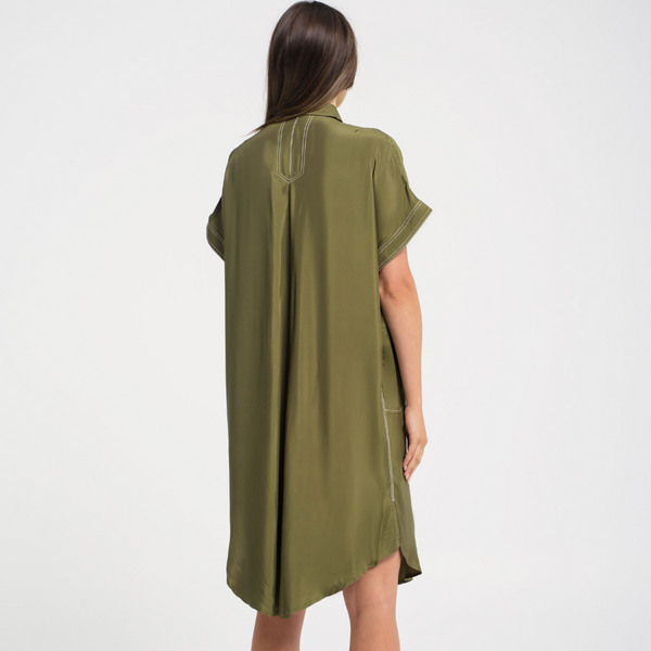 Juan Dress / Olive + White