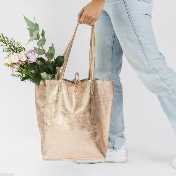 Large Tote / Metallic Champagne