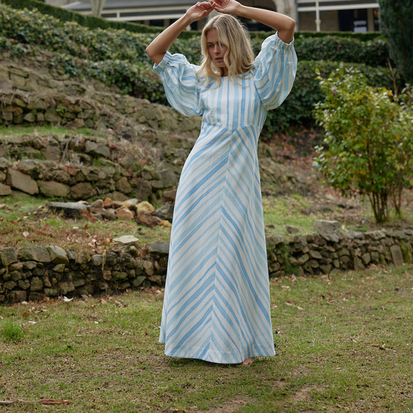 Lucinda Dress / Powder Stripe