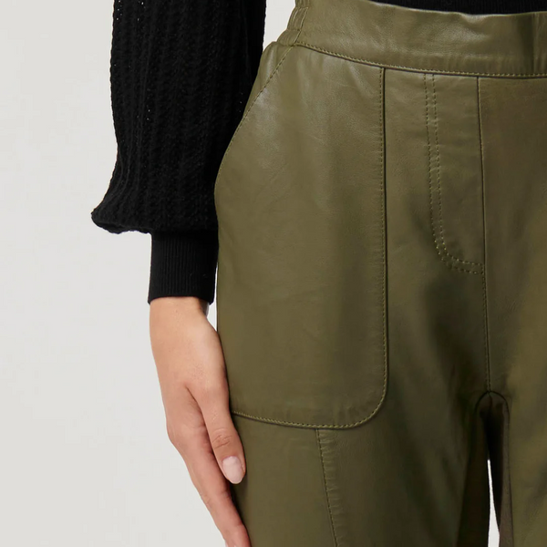 Sylvan Leather Jogger / Moss