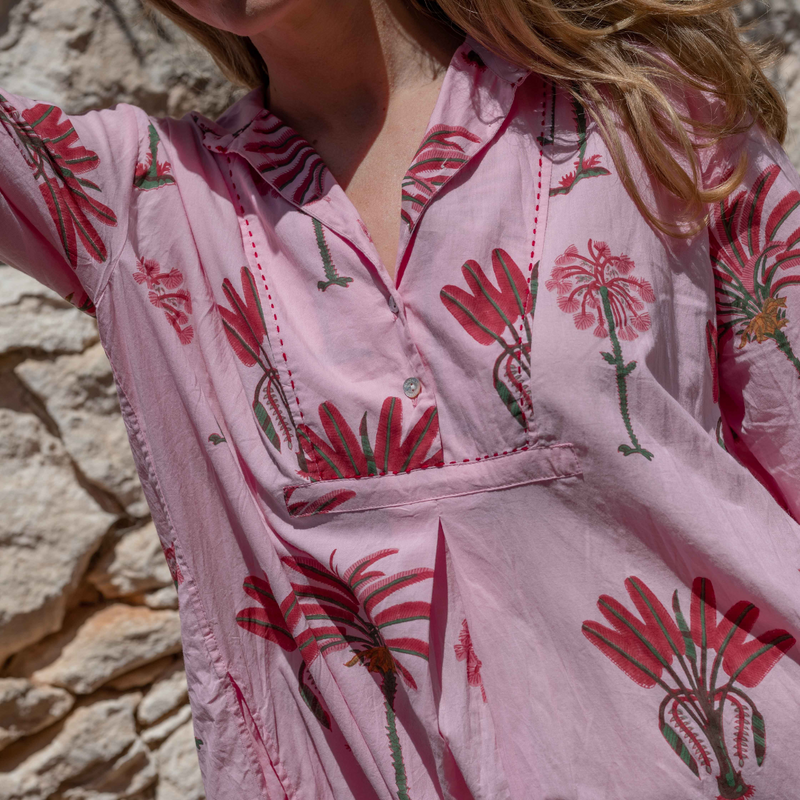 Los Cabos Shirtdress / Hibiscus