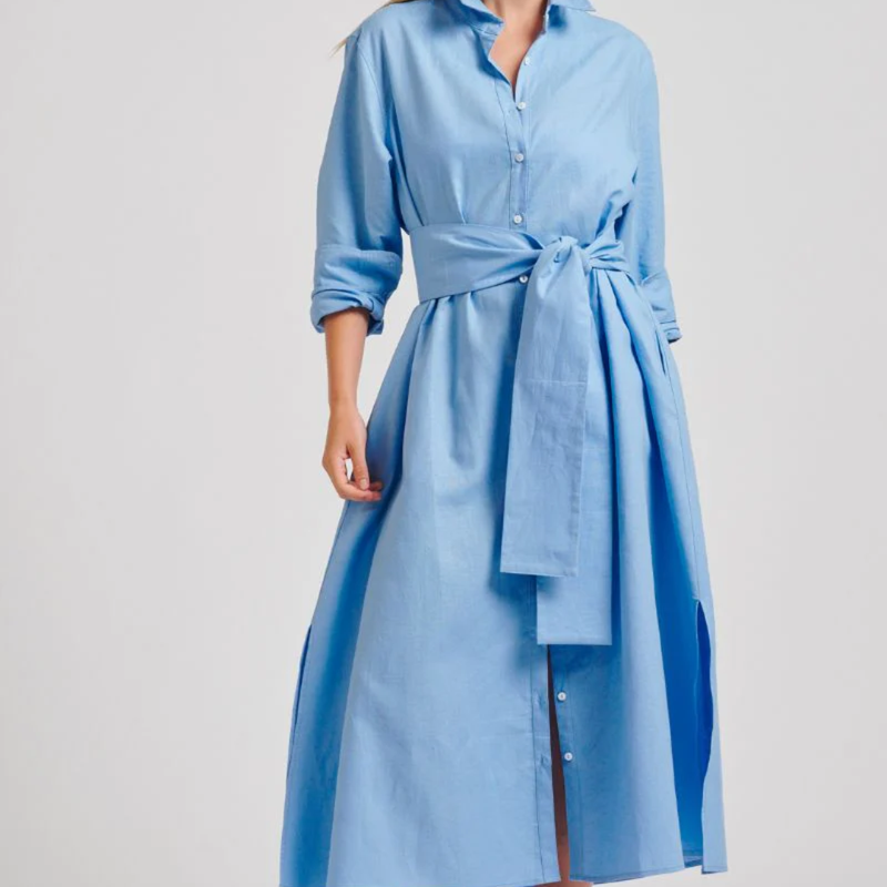 The Luna Oversized Linen Shirtdress / Provincial