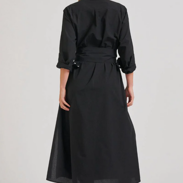 Luna Oversized Long Shirtdress / Black