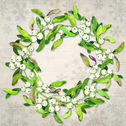 Lunch Napkins / Mistletoe Wreath