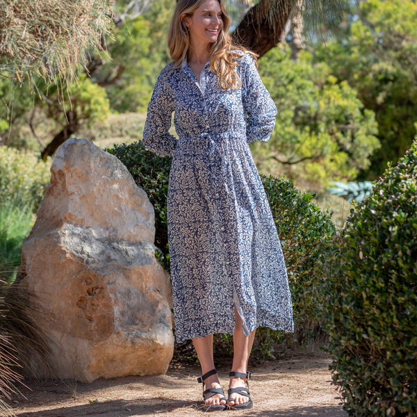 Madame Pellier Maxi Shirtdress / Indigo