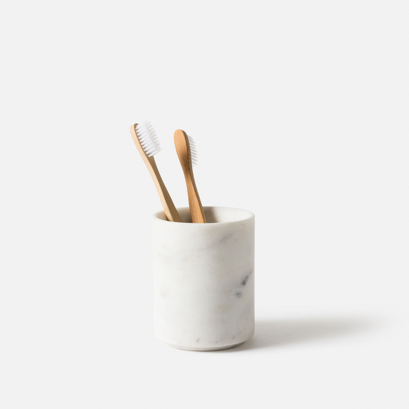 Marble Toothbrush Holder / White