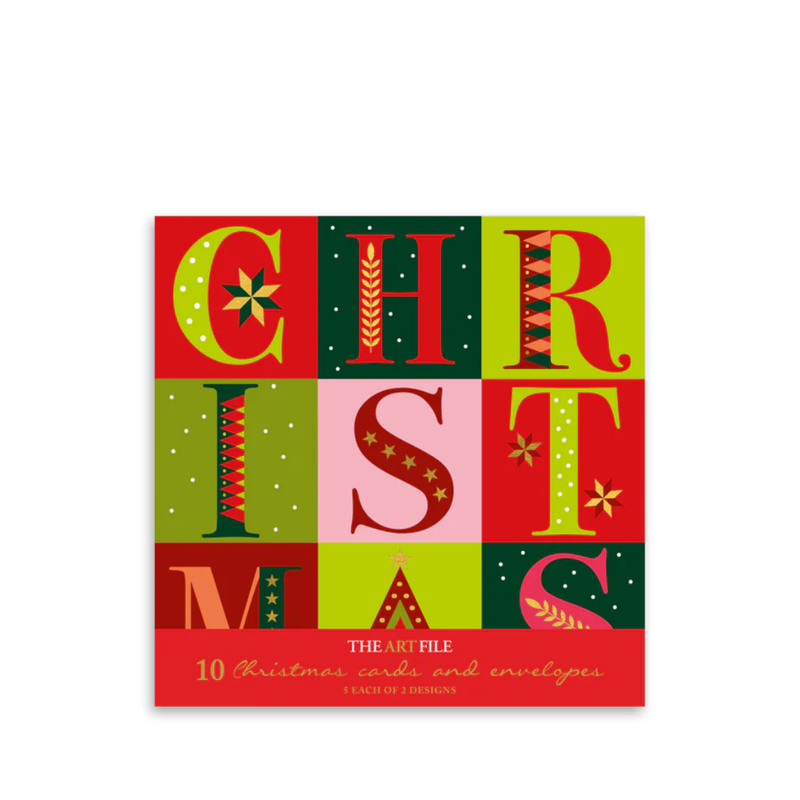 Christmas Card Pack 10 / Neon Scandi