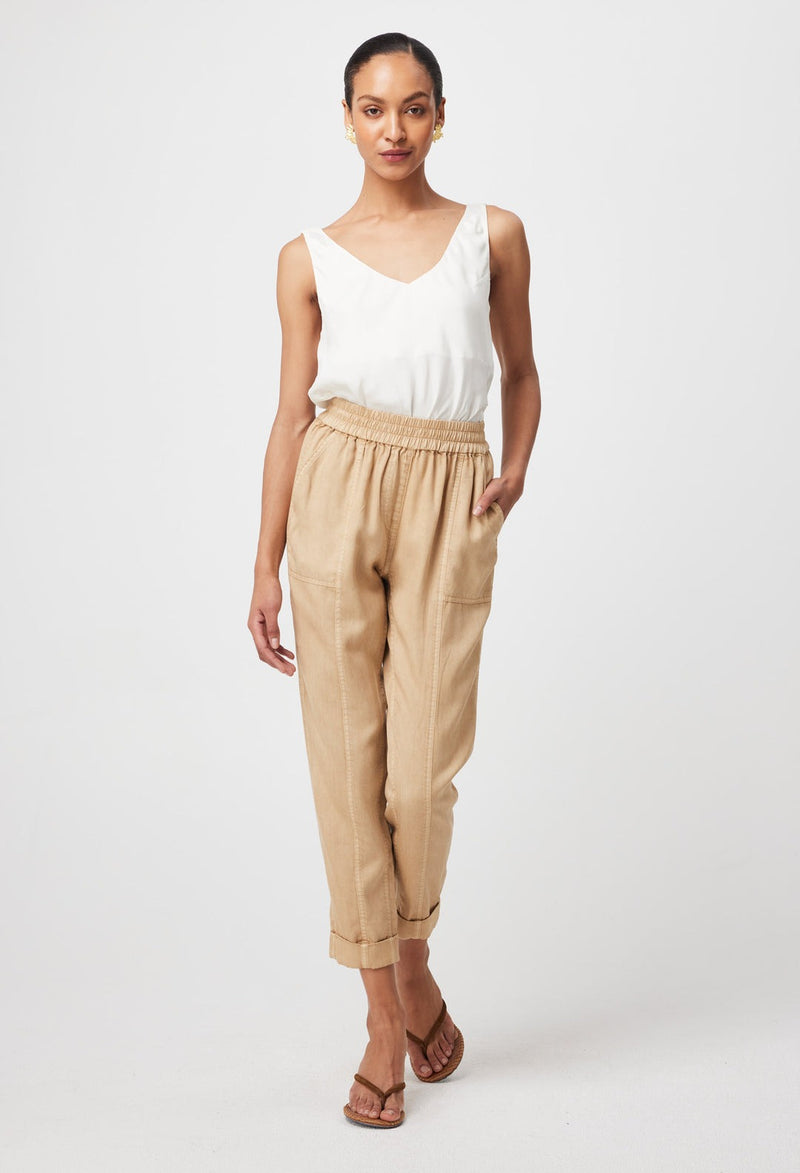 Tierra Rolled Cuff Tencel Jogger / Sand