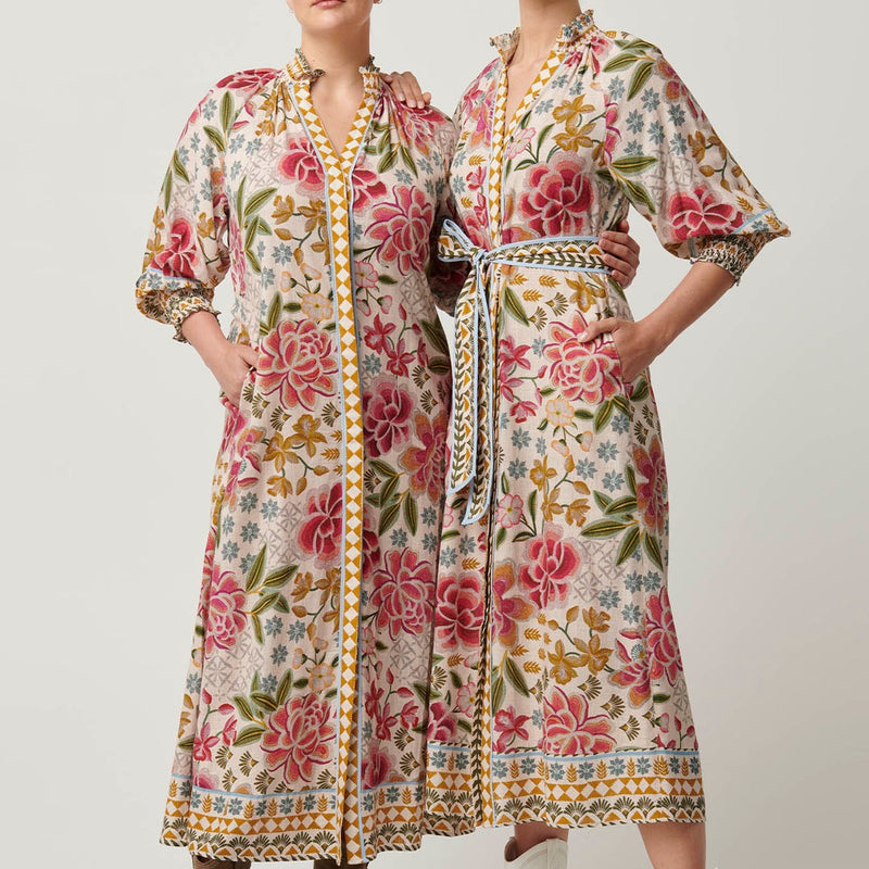 Carmen Placement Print Maxi Dress / Azalea Fields